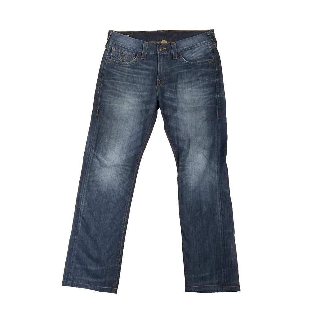 True Religion jeans men's 36x32 Geno relaxed Slim flap pocket blue denim‎ pants